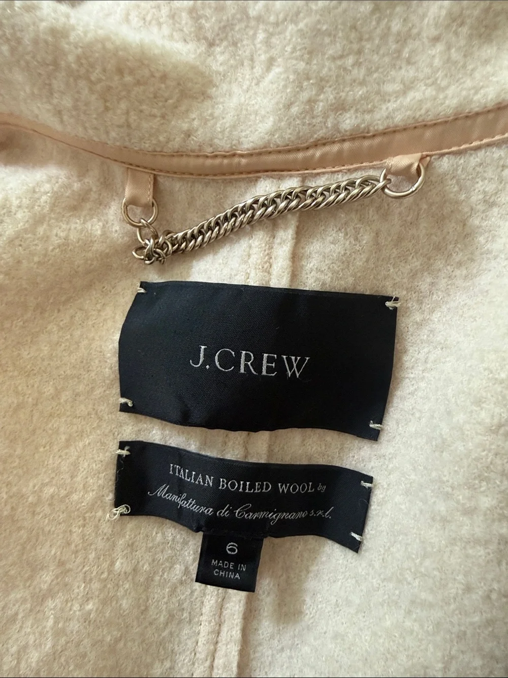 J. Crew Italian 100% wool J Crew Daphne Topcoat ivory peacoat like new - Picture 5 of 10